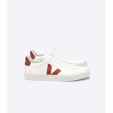 Low Tops Sneakers Barbati Veja CAMPO CHROMEFREE White/Red | RO 299MQZ